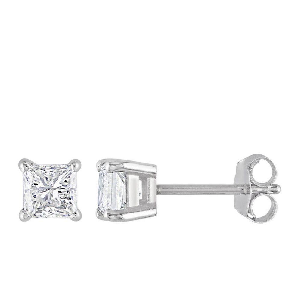 Princess Cut Diamond Stud Earrings – 3/4 CTW